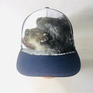 Vintage Howling Wolf Trucker Hat Baseball Cap Customized One Of A Kind Yupoong